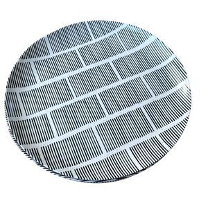 SANDSTONE STUDIOS Set 4 Modern Abstract MELAMINE Dinner Plates Black White NEW